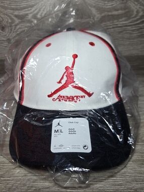 Air Jordan x Awake NY Club Cap Sail Red Leather Strap FZ0625-133 Size M/L NEW